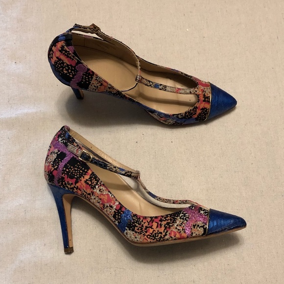 JCrew Everly Cap Toe Printed T-strap Pump-Pre❤️’d - Picture 2 of 8